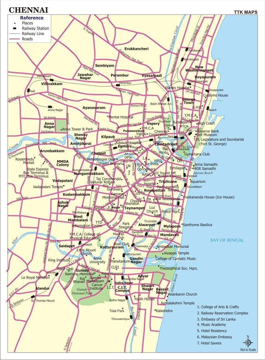 ಉತ್ತರ ಮದ್ರಾಸ್ ನಕ್ಷೆ
