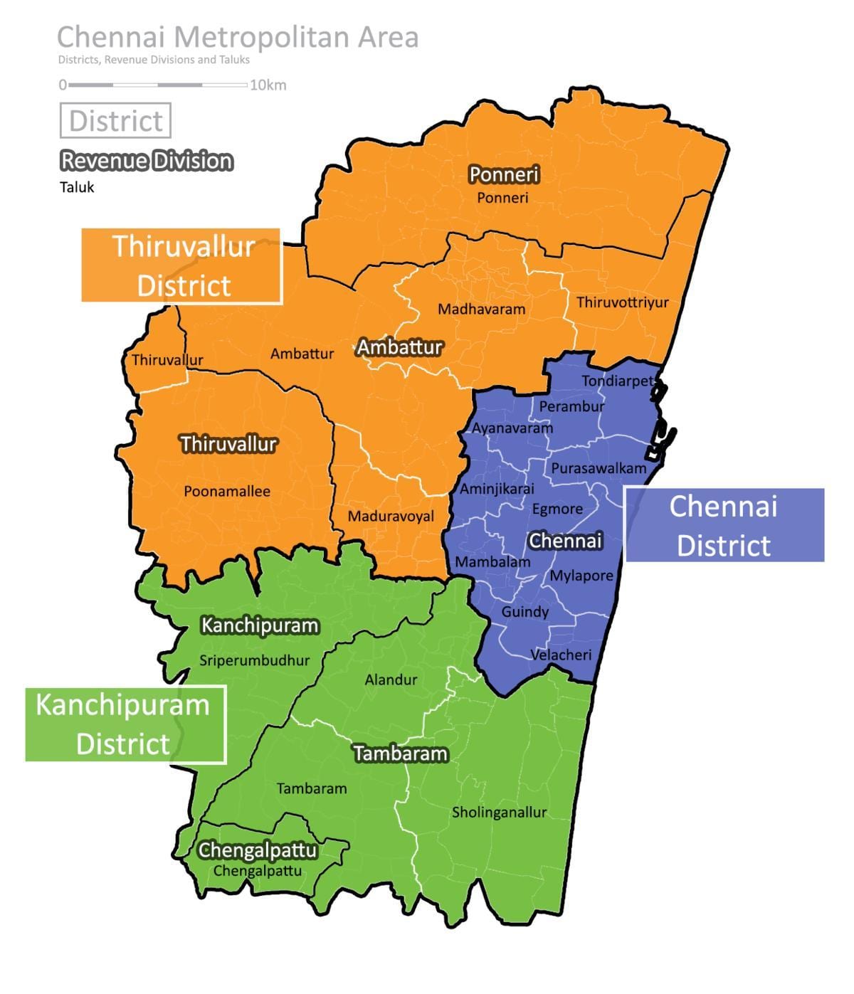 ನಕ್ಷೆ ಚೆನ್ನೈ ಜಿಲ್ಲೆ
