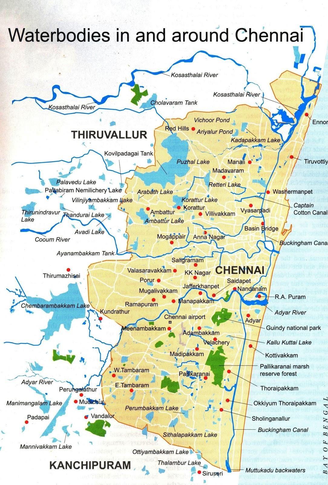 ನದಿ ನಕ್ಷೆ ಚೆನ್ನೈ
