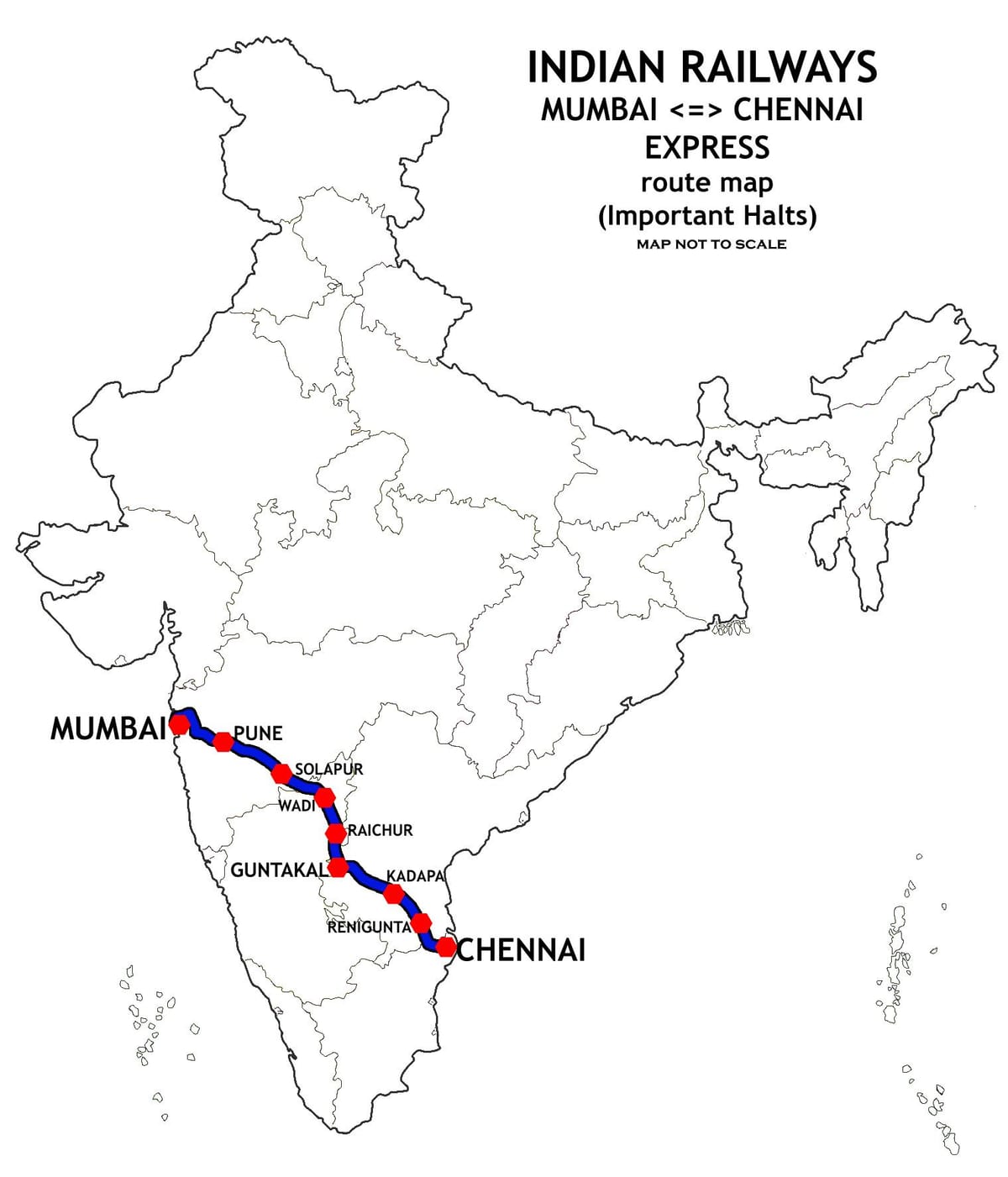 ಮುಂಬೈ ಚೆನೈ ರೈಲು ಮಾರ್ಗ ನಕ್ಷೆ