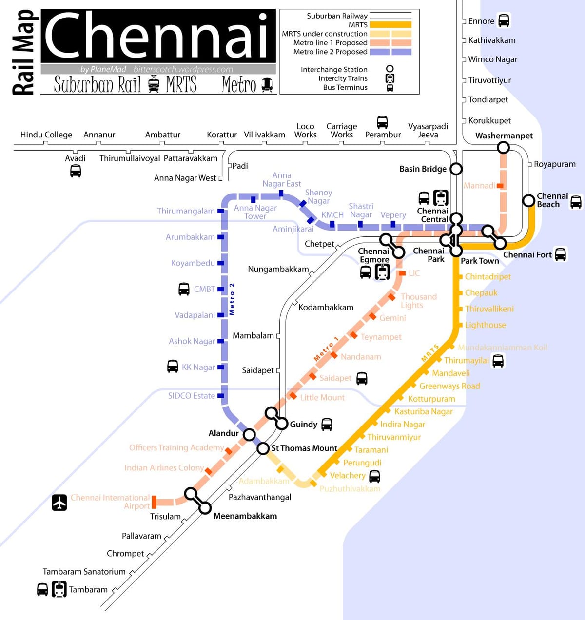 ಮೆಟ್ರೋ ನಕ್ಷೆ ಚೆನ್ನೈ