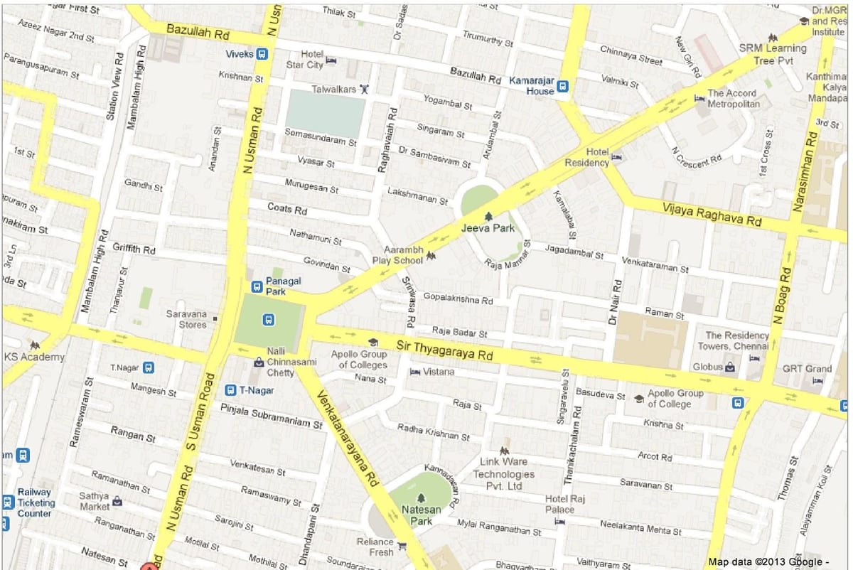 ನಕ್ಷೆ ಚೆನ್ನೈ t Nagar