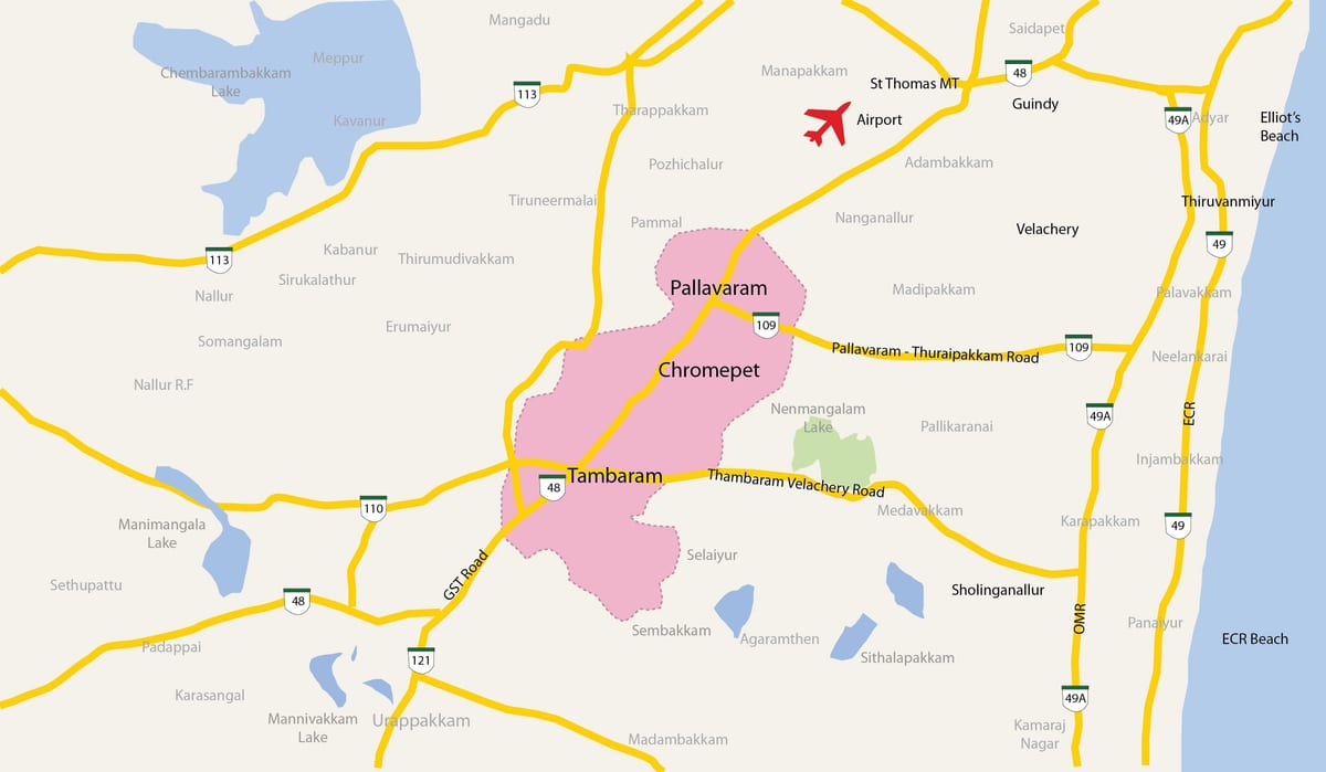 ನಕ್ಷೆ Tambaram ಚೆನ್ನೈ